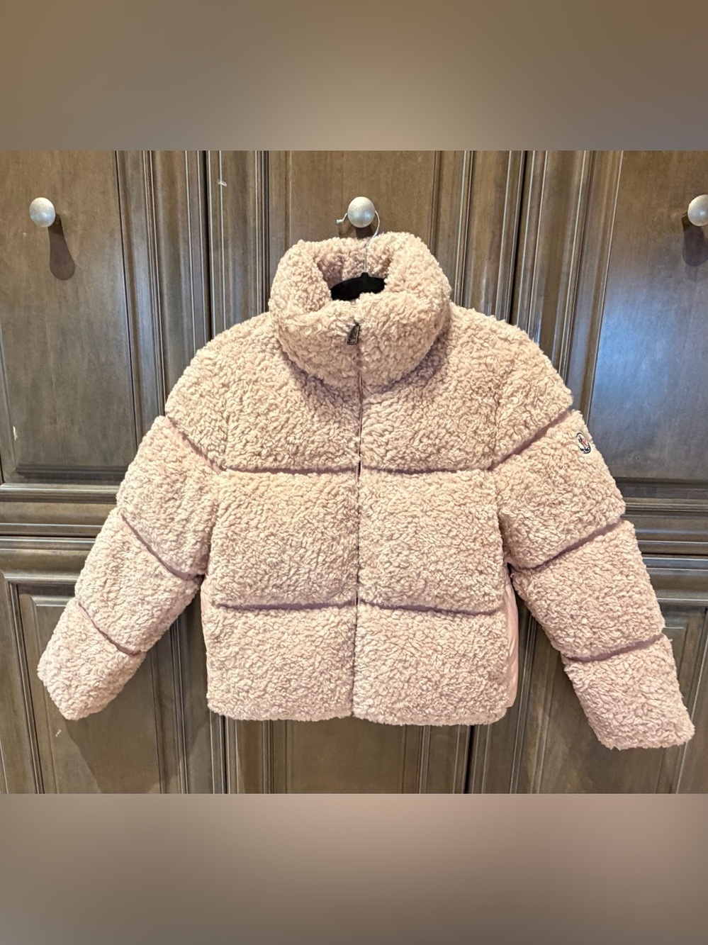 Authentic Moncler Cozy Soft Pink Sherpa Puffer Jacket Youth Size 10